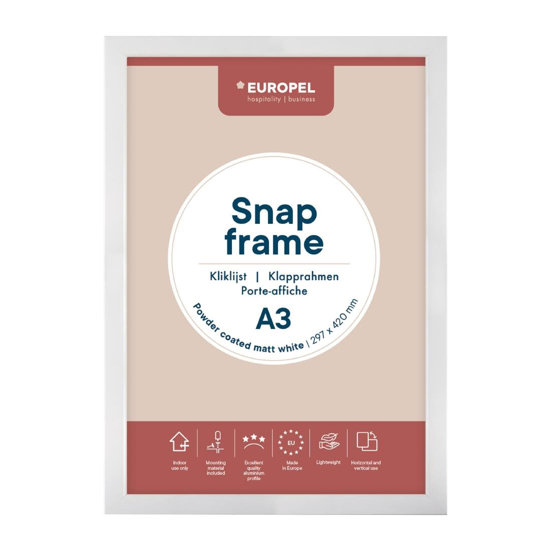 HU445 Europel Snap Frame A3 25mm Mat Wit
