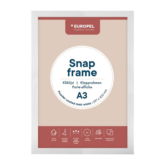HU445 Europel Snap Frame A3 25mm Mat Wit