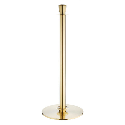 JA343 Bolero geborsteld messing staanders met platte voet en inschuifbare banner (2 stuks)