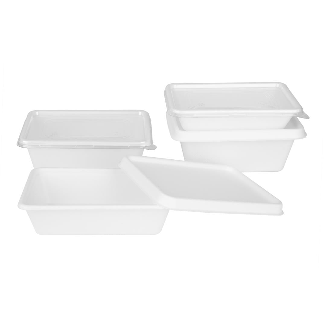 HW035 Fiesta Composteerbare Bagasse Voedselcontainer Bases 800ml (100 stuks)