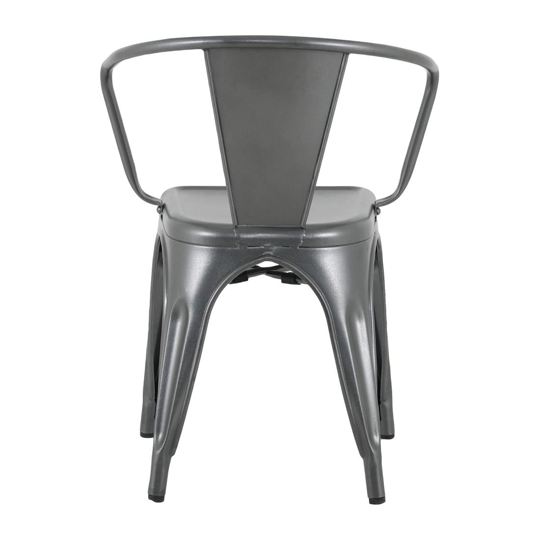 HZ807 Bolero Bistro Curve Armstoelen Donkergrijs (4 stuks)