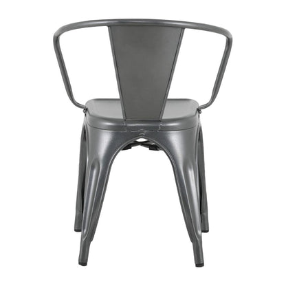 HZ807 Bolero Bistro Curve Armstoelen Donkergrijs (4 stuks)