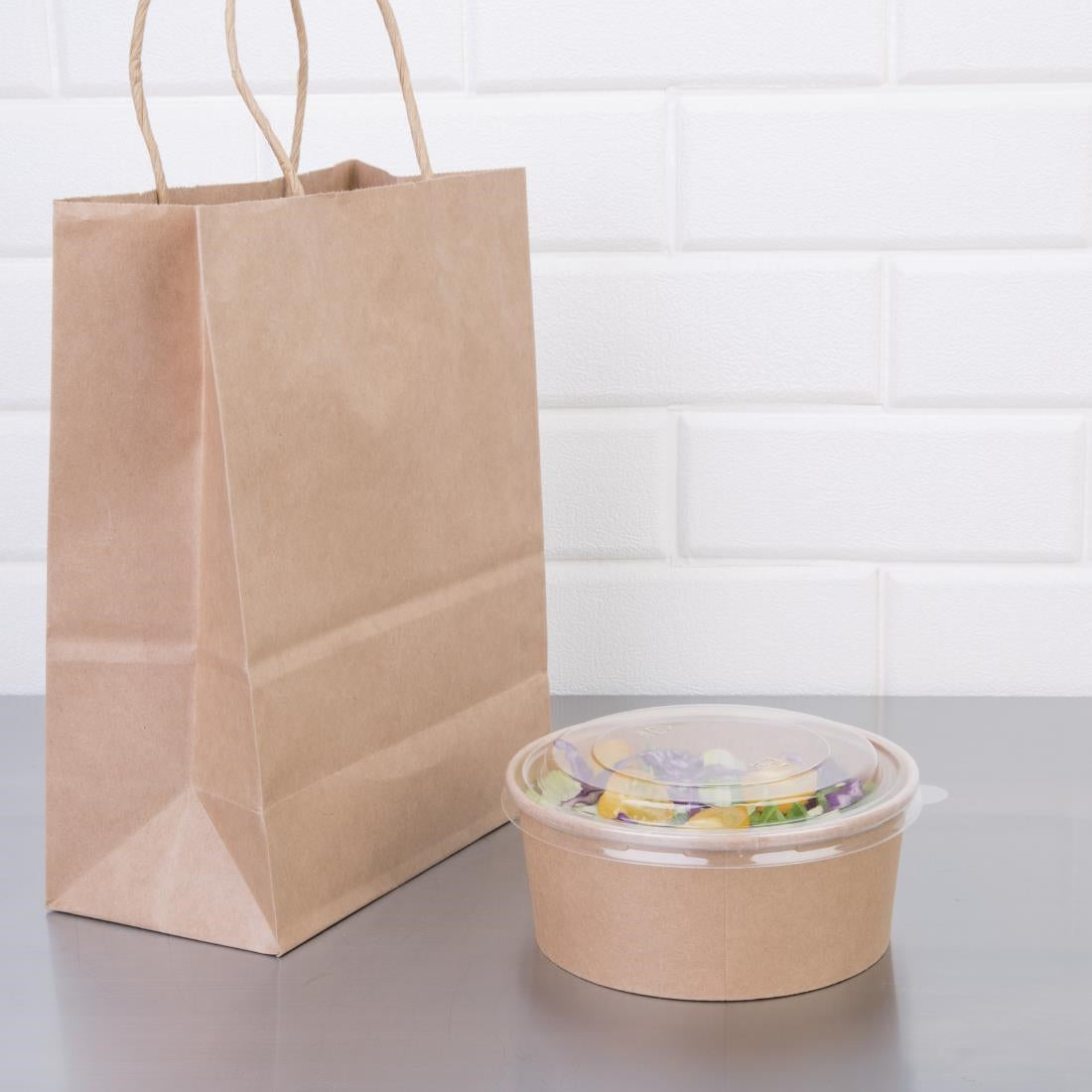 FB197 Fiesta Compostable ronde kraft saladeschaal 75cl (300 stuks)