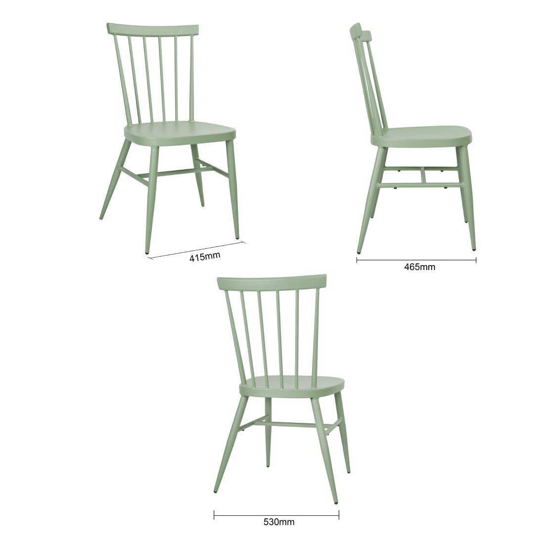 DX687 Bolero Windsor Aluminium Groene Stoelen (4 Stuks)
