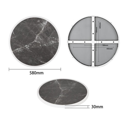 DL487 Bolero Rond Tafelblad Van Glasvezel, Donker Granieteffect, 580mm