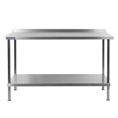 DR023 Holmes roestvrijstalen wandtafel met opstand 1500 mm
