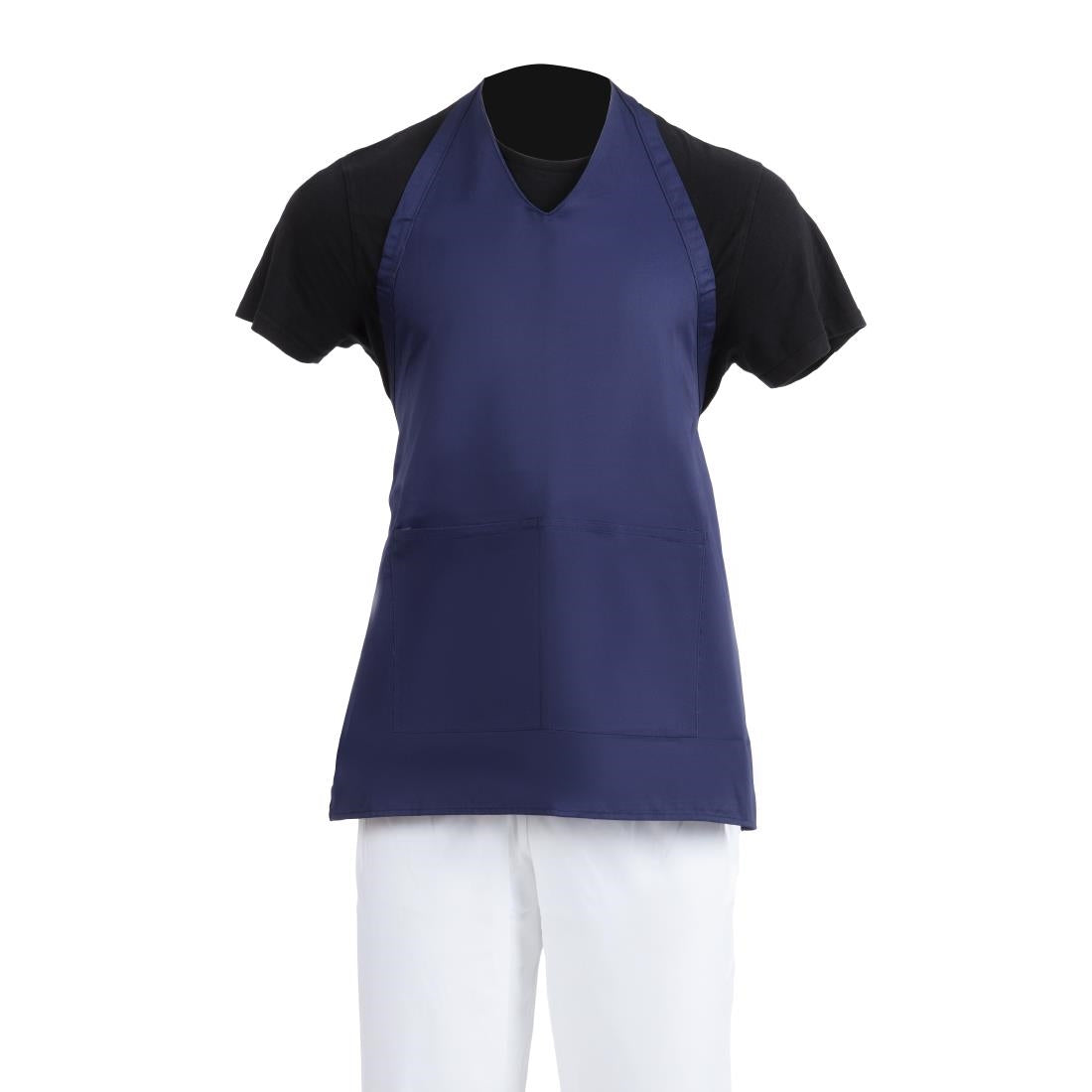 BB137 Whites halterschort met V-hals donkerblauw