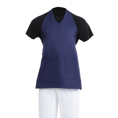 BB137 Whites halterschort met V-hals donkerblauw