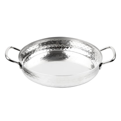 HY112 Olympia Tafelpresentatie Schotel Met Handvat Roestvrij Staal Gehamerd 180mm