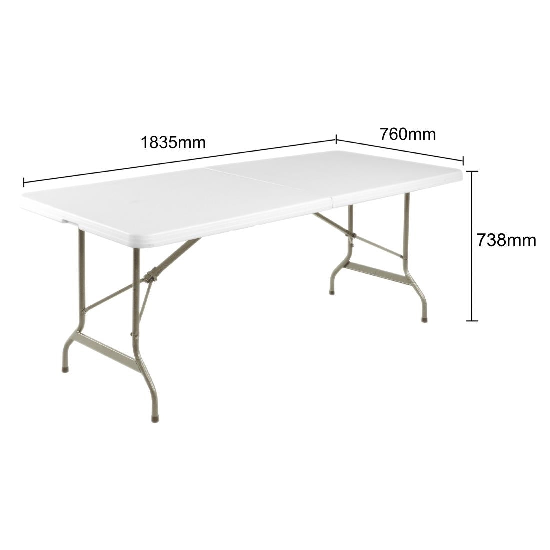 LL001 Bolero Rechthoekige middenvouwtafel 6ft wit