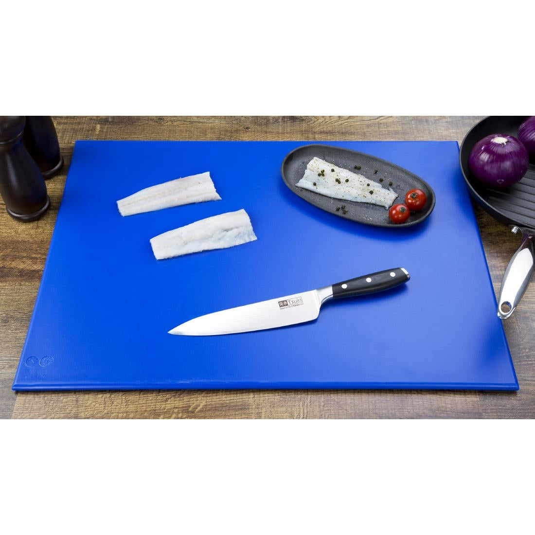 J009 Hygiplas HDPE snijplank blauw 600x450x12mm