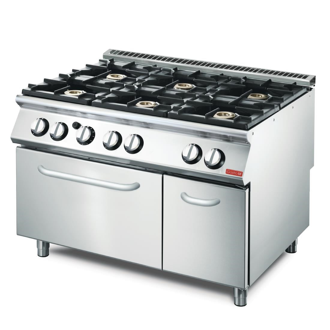 GN083 Gastro M 700 plus 6-pits gasfornuis met gasoven GM70/120CFG