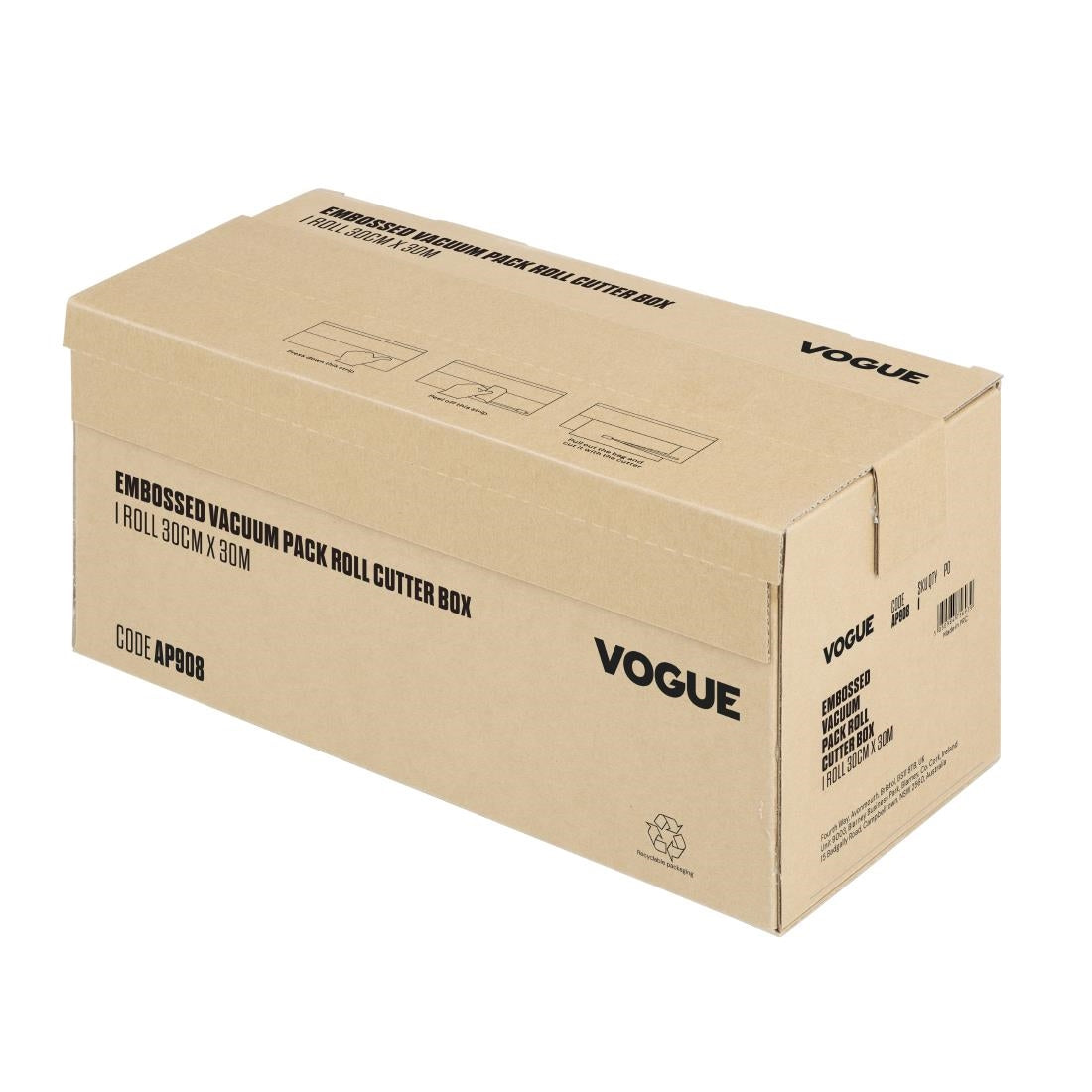 AP908 Vogue Vacuümverpakkingsrol Met Snijbox (Reliëf) 300 mm Breed