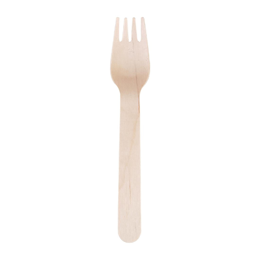 CD903 Fiesta Compostable biologisch afbreekbare houten vorken 15,5cm (100 stuks)