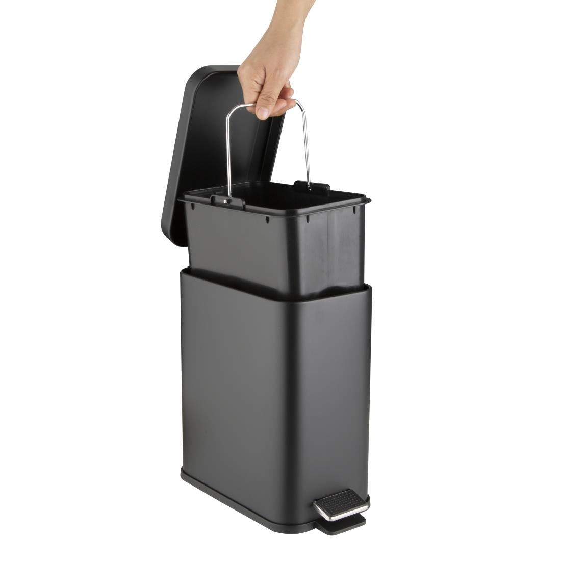 HT476 Jantex Slanke Washroom Prullenbak Zwart 5Ltr