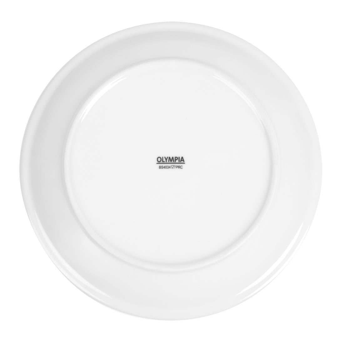 CB490 Olympia Whiteware Borden Met Smalle Rand 25cm (12 Stuks)