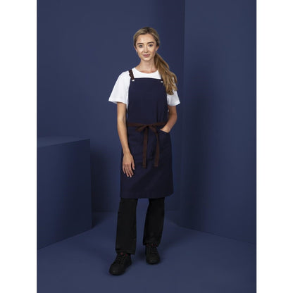 BB686 Southside Cotton canvas halterschort marineblauw