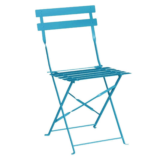 GK982 Bolero stalen opklapbare stoelen turquoise (2 stuks)