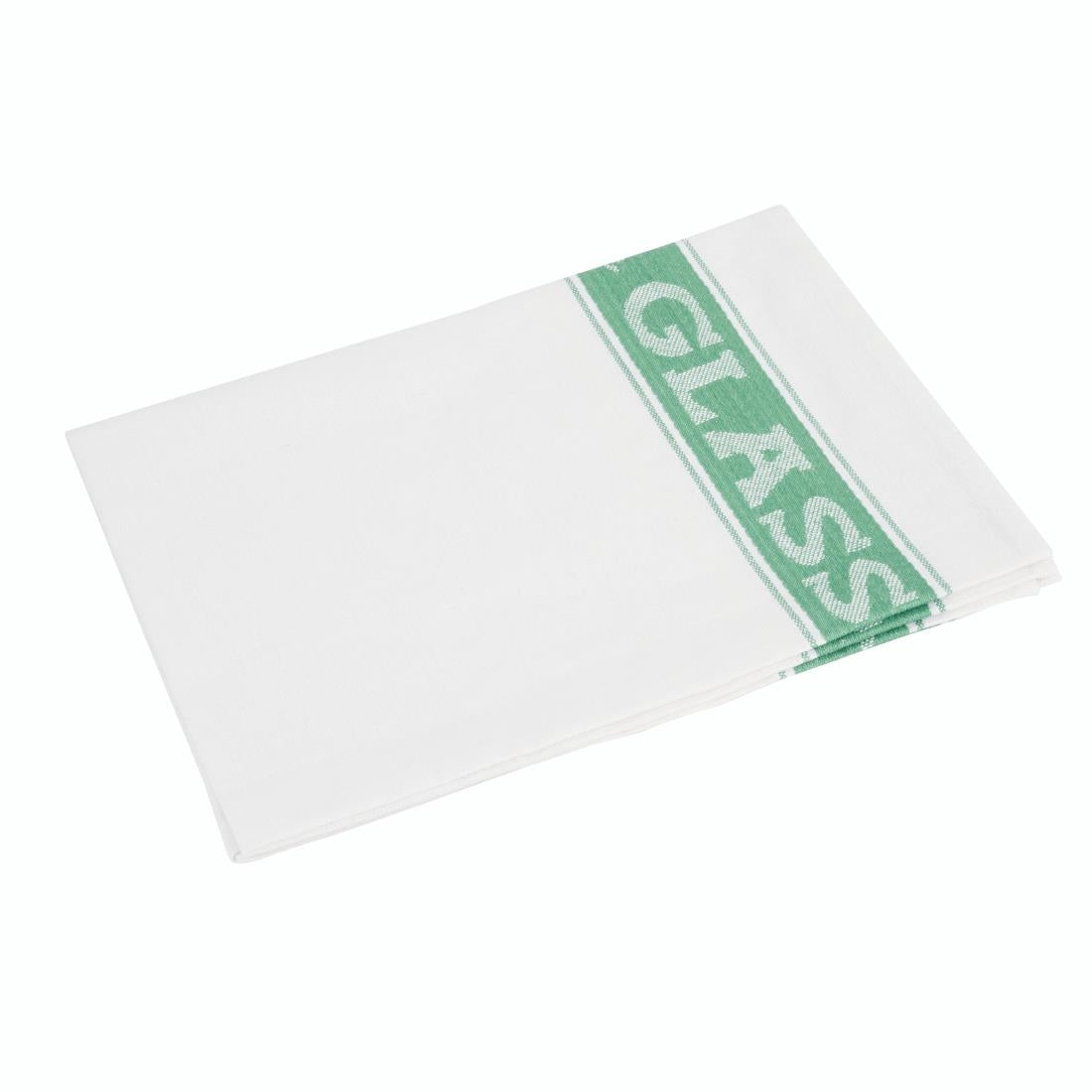 E912 Vogue halflinnen glazendoek/poleerdoek groen 76 x 51cm