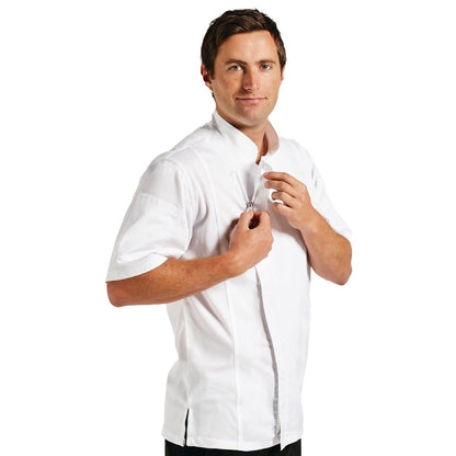 B471-S Chef Works Springfield unisex koksbuis met rits wit S