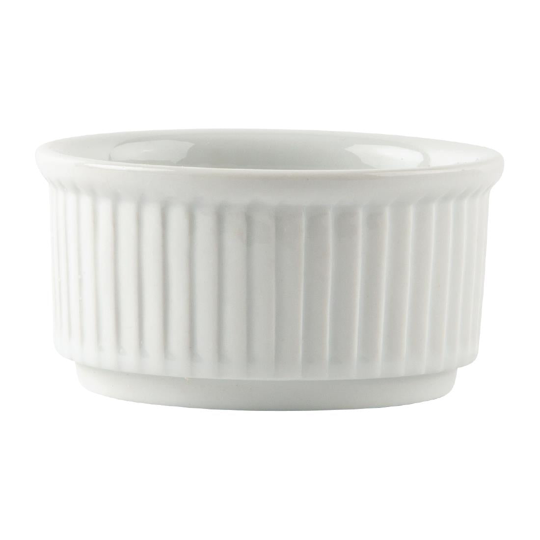 W421 Olympia Whiteware Stapelbare Ramekins 8,5cm (12 Stuks)