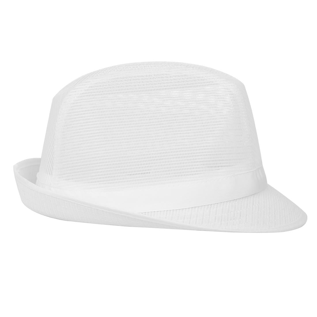 A653-M Trilby hoed met haarnetje wit M