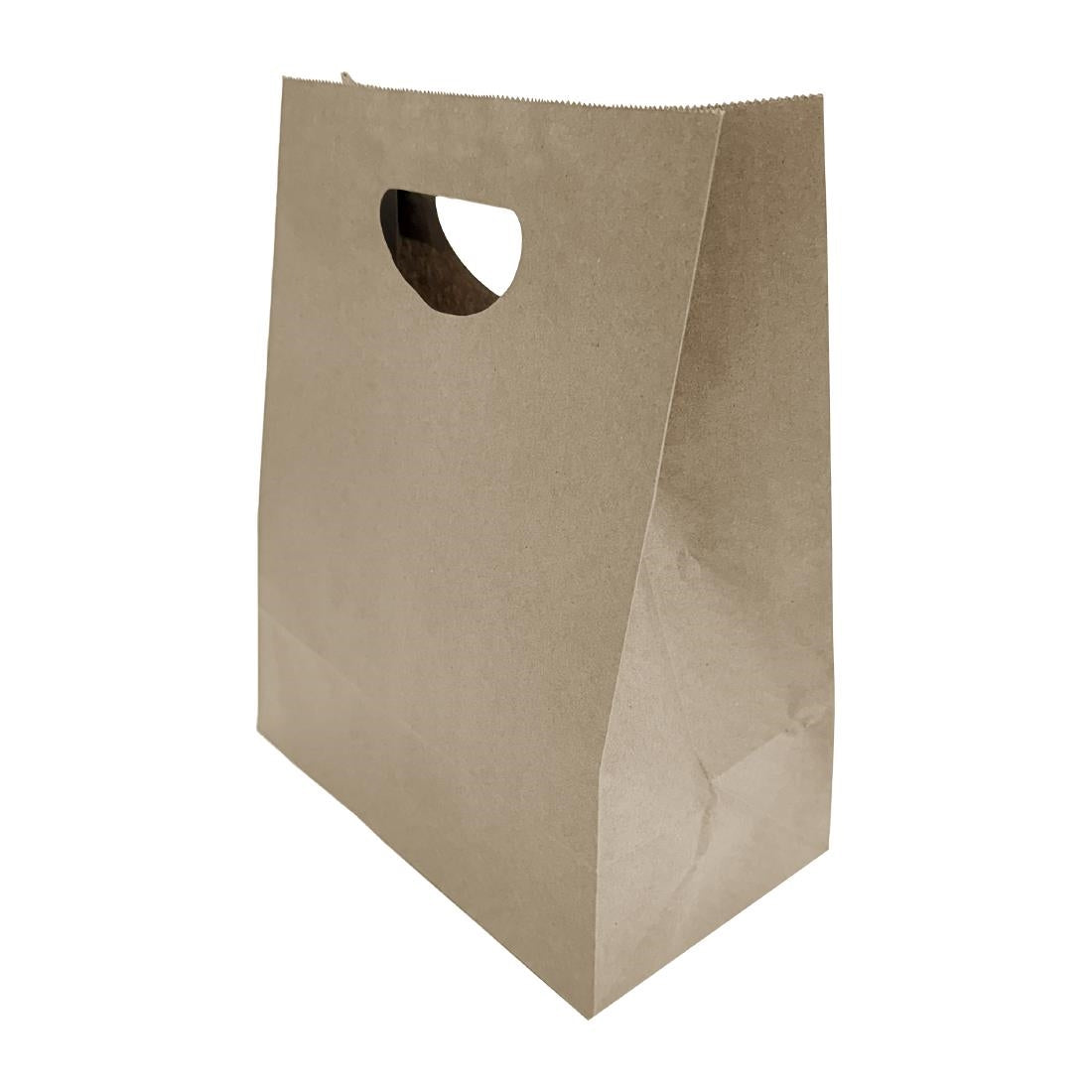 HY768 Fiesta Recyclebare D-snijgreep Bruine Papieren Tassen Groot (250 stuks)