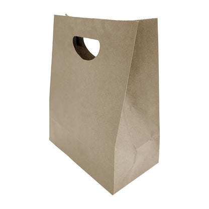 HY768 Fiesta Recyclebare D-snijgreep Bruine Papieren Tassen Groot (250 stuks)