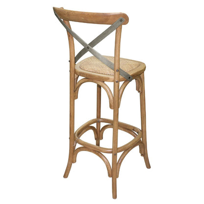 GG657 Bolero houten barkruk met gekruiste rugleuning naturel