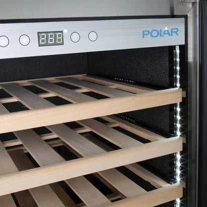 GM628 Polar G-Series Dual Zone Wijnkoelkast Roestvrij Staal 109 Flessen
