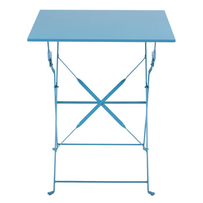 GK985 Bolero vierkante opklapbare stalen tafel turquoise 60cm