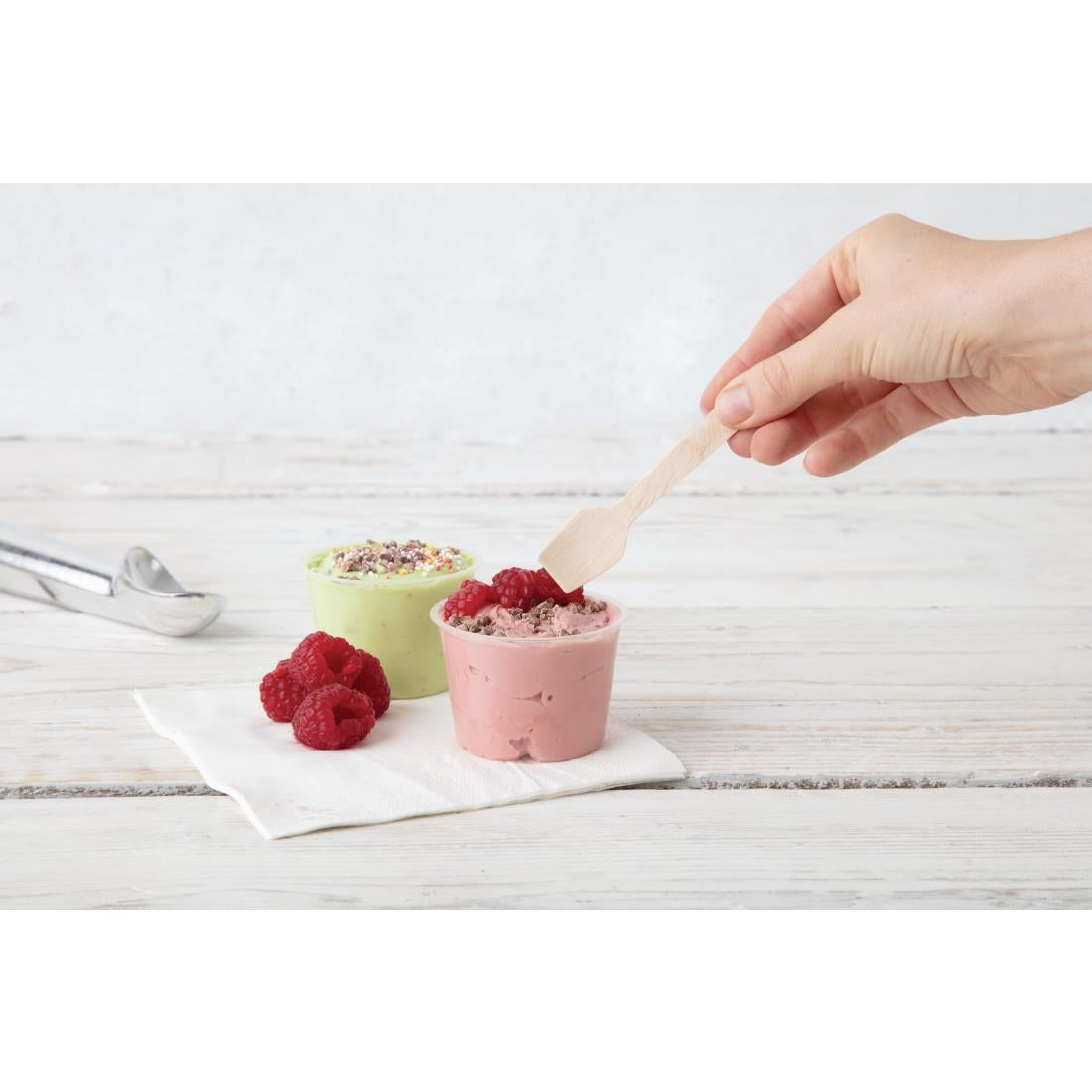 DK399 Fiesta Compostable biologisch afbreekbare houten ijslepels (100 stuks)
