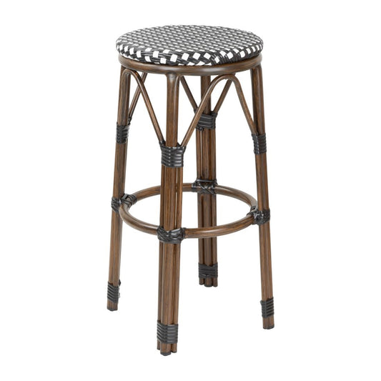 HZ146 Bolero Parijse Stijl PE Rieten Barkrukken Zwarte Stip Mix (2 stuks)