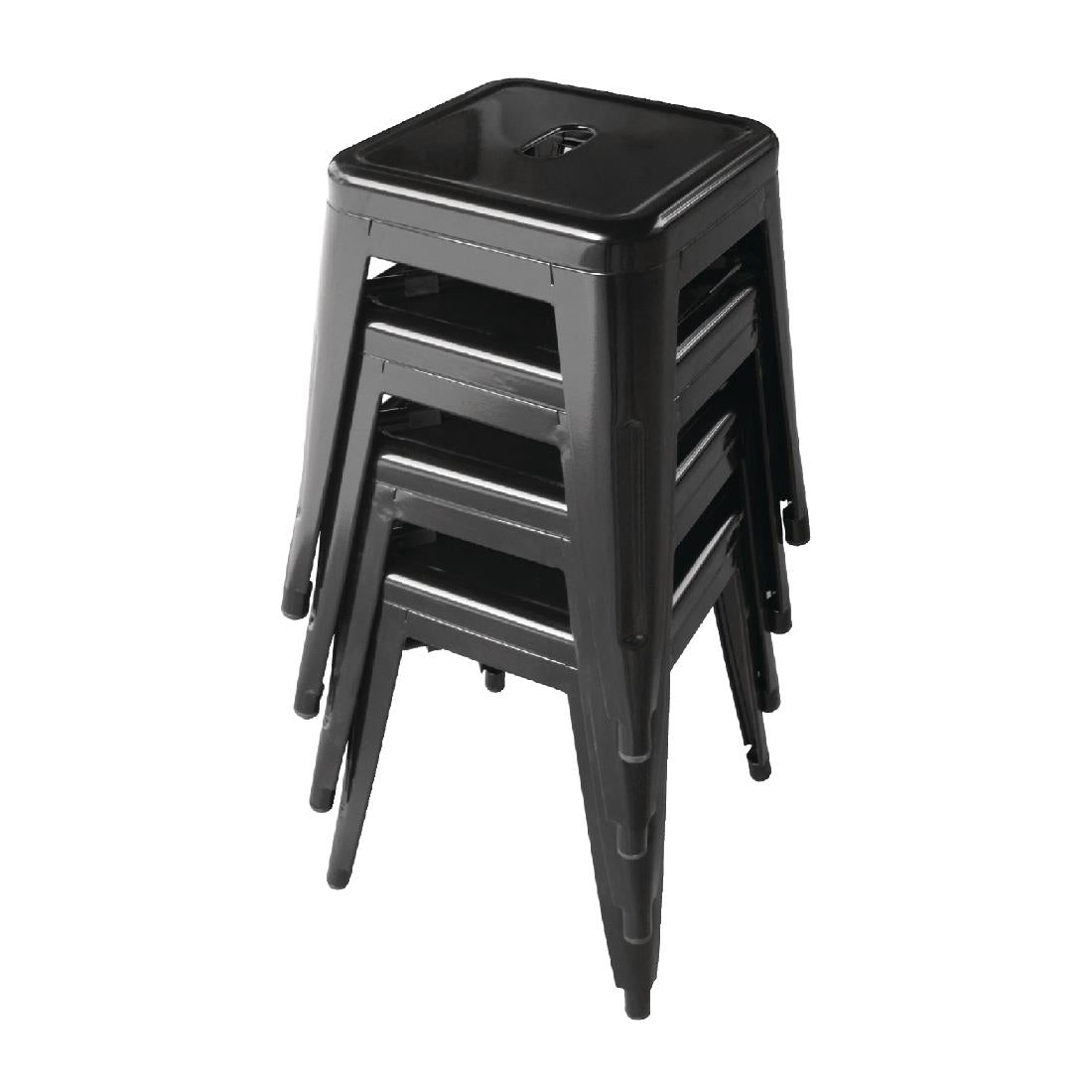 DL880 Bolero Bistro gegalvaniseerd stalen lage kruk zwart (4 stuks)