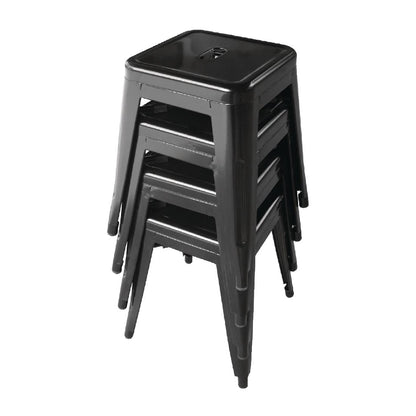 DL880 Bolero Bistro gegalvaniseerd stalen lage kruk zwart (4 stuks)