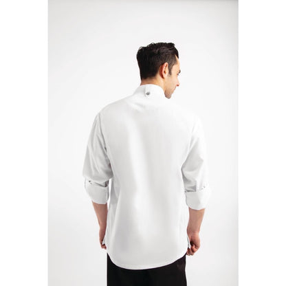 BB264-M Chef Works Urban Hartford unisex koksbuis met rits lange mouw wit M