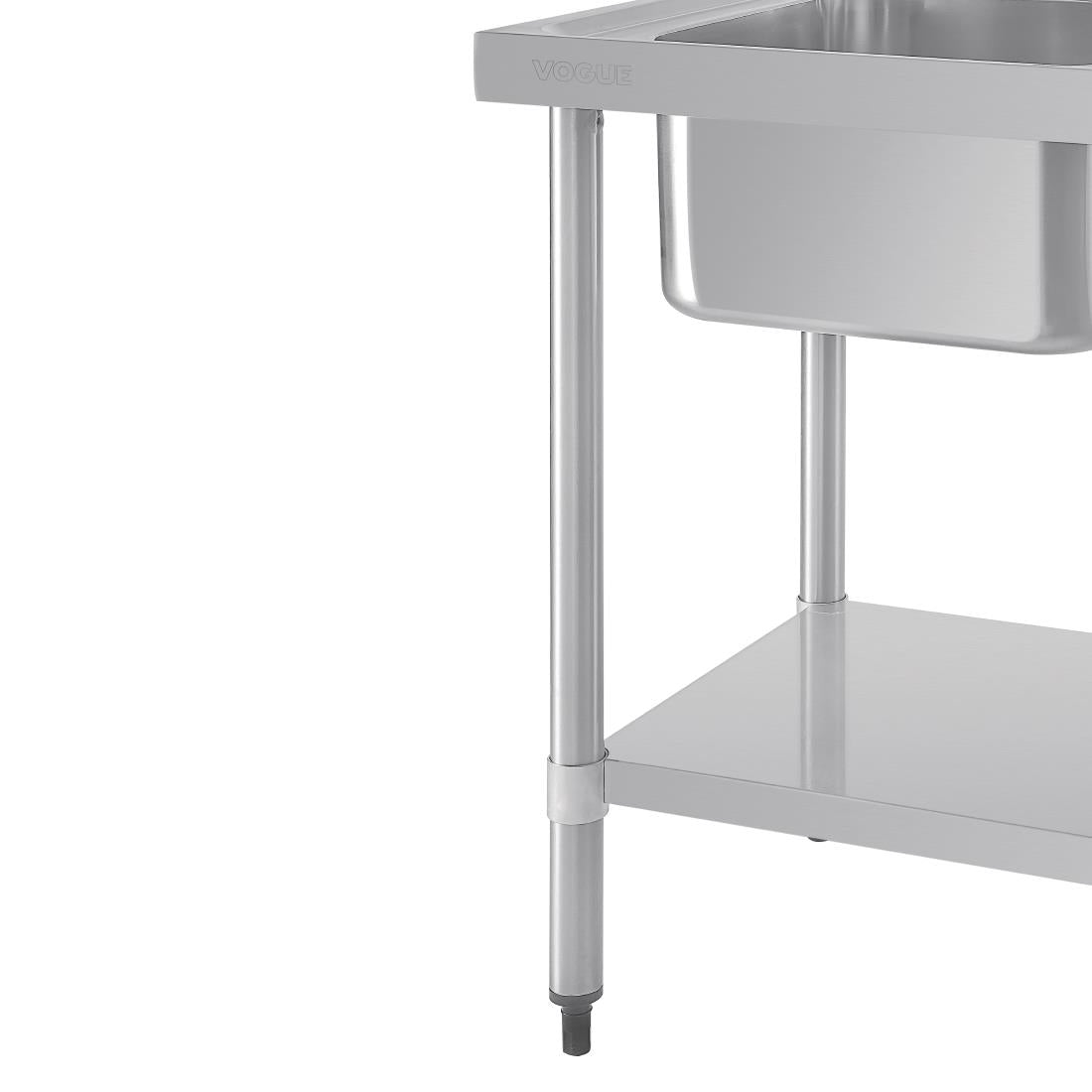 DY824 Vogue RVS spoeltafel dubbele spoelbak aan linkerzijde 150x60cm