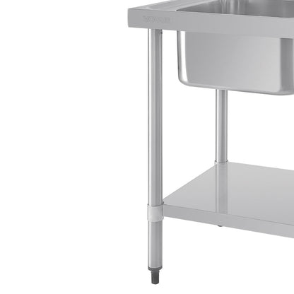 DY824 Vogue RVS spoeltafel dubbele spoelbak aan linkerzijde 150x60cm