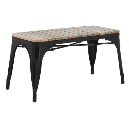 HZ816 Bolero Bistro Bank Met Latten Van Mangohout Zwart 850 mm (2 stuks)