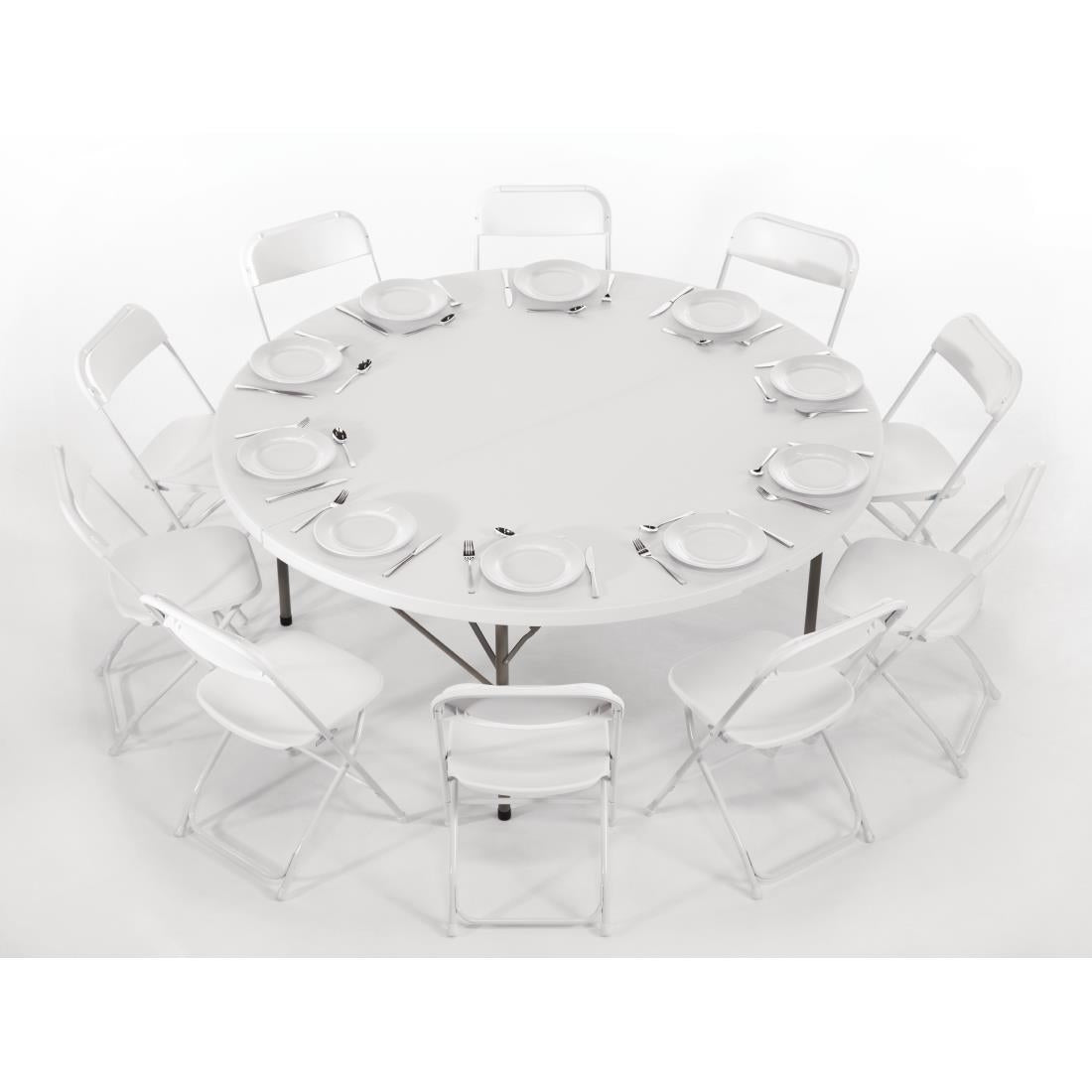 GD387 Bolero staal & polypropyleen klapstoelen wit (10 stuks)
