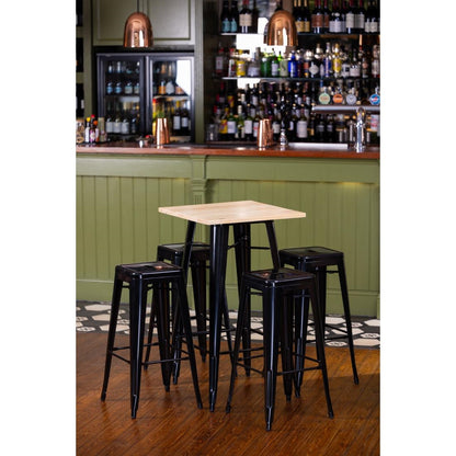 FB595 Bolero Bistro bartafel met houten blad zwart