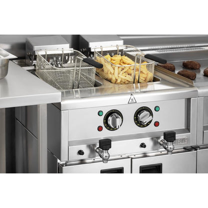 CU477 Buffalo 600-Serie Elektrische Friteuse Met Dubbele Tank, 2 x 8 Liter