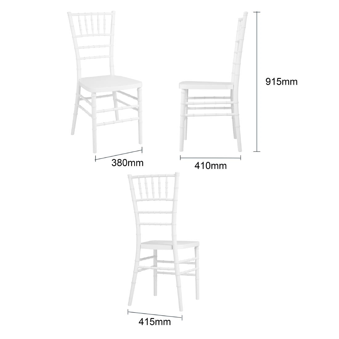 JA998 Bolero Chiavari Polypropyleen Stoelen Wit (4 stuks)