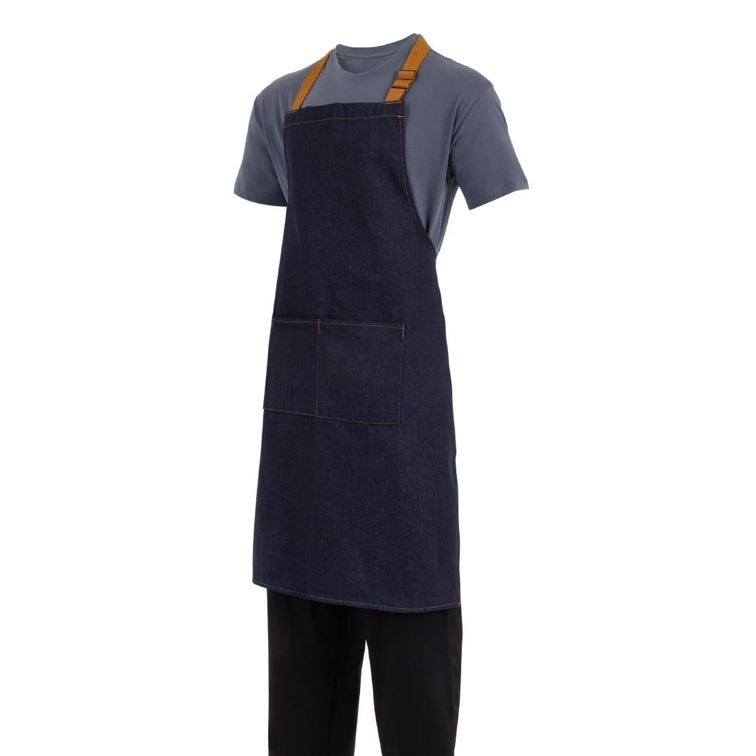 B980 Southside halterschort blauw denim