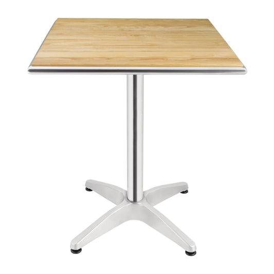 U430 Bolero vierkante terrastafel met essenhouten blad 60cm