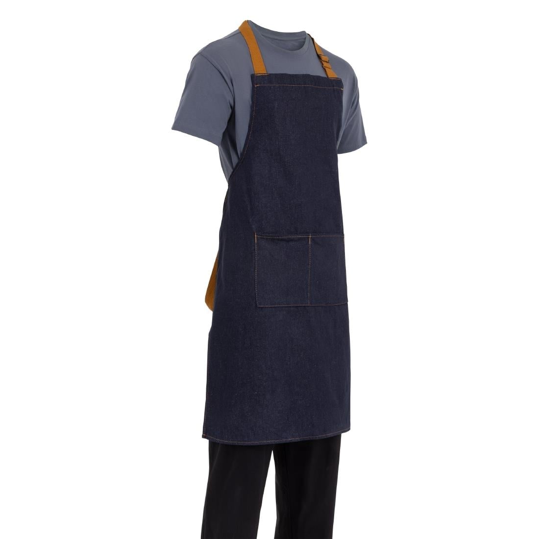 B980 Southside halterschort blauw denim