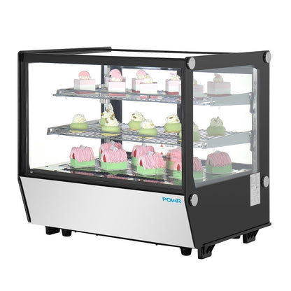 PG003 Polar G-Serie Aanrecht Model Display Koelkast Zwart Vierkant Glas 120Ltr