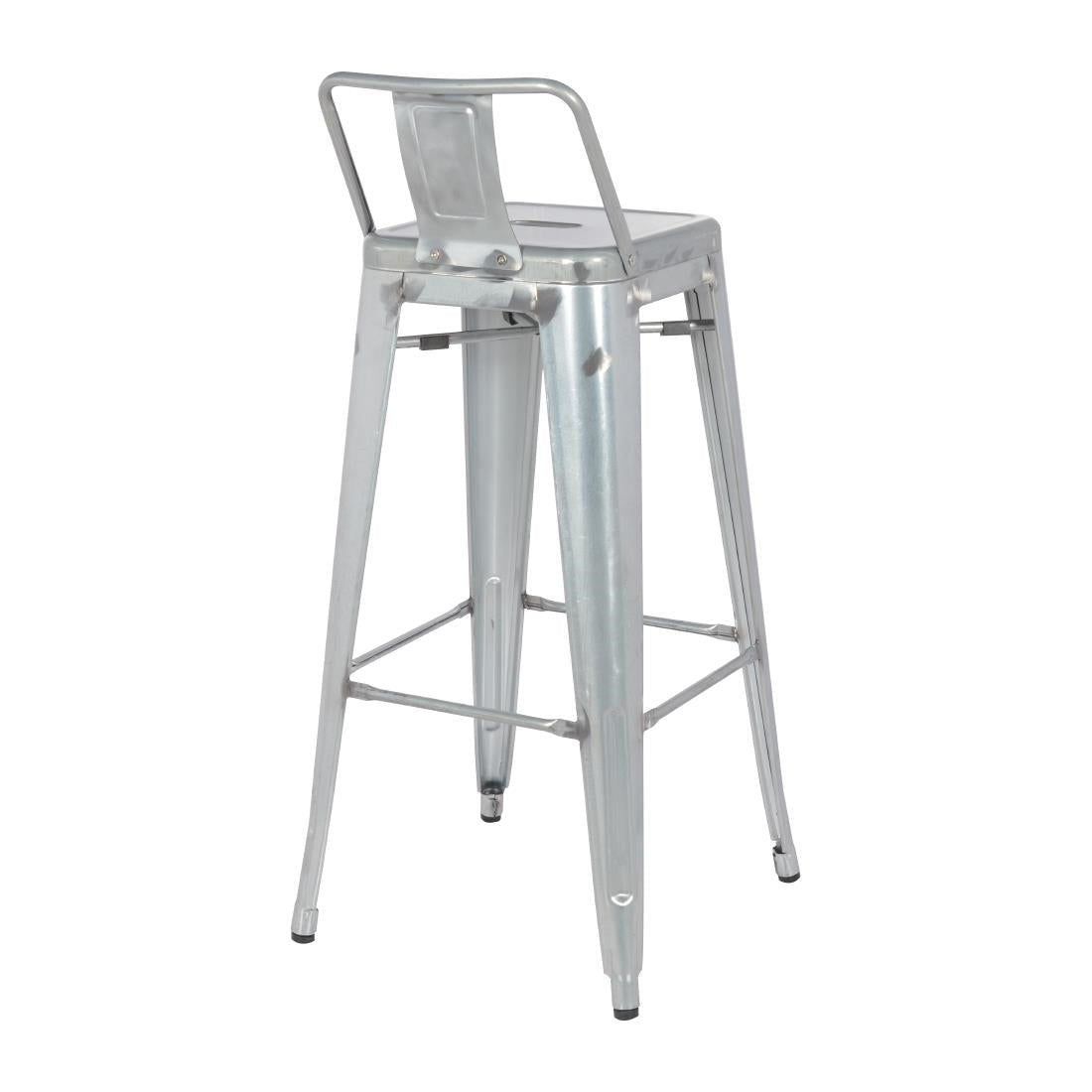 DL877 Bolero Bistro Hoge Kruk Van Staal Met Rugleuning (4 Stuks)
