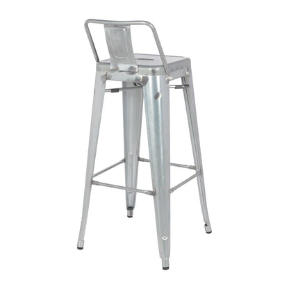 DL877 Bolero Bistro Hoge Kruk Van Staal Met Rugleuning (4 Stuks)