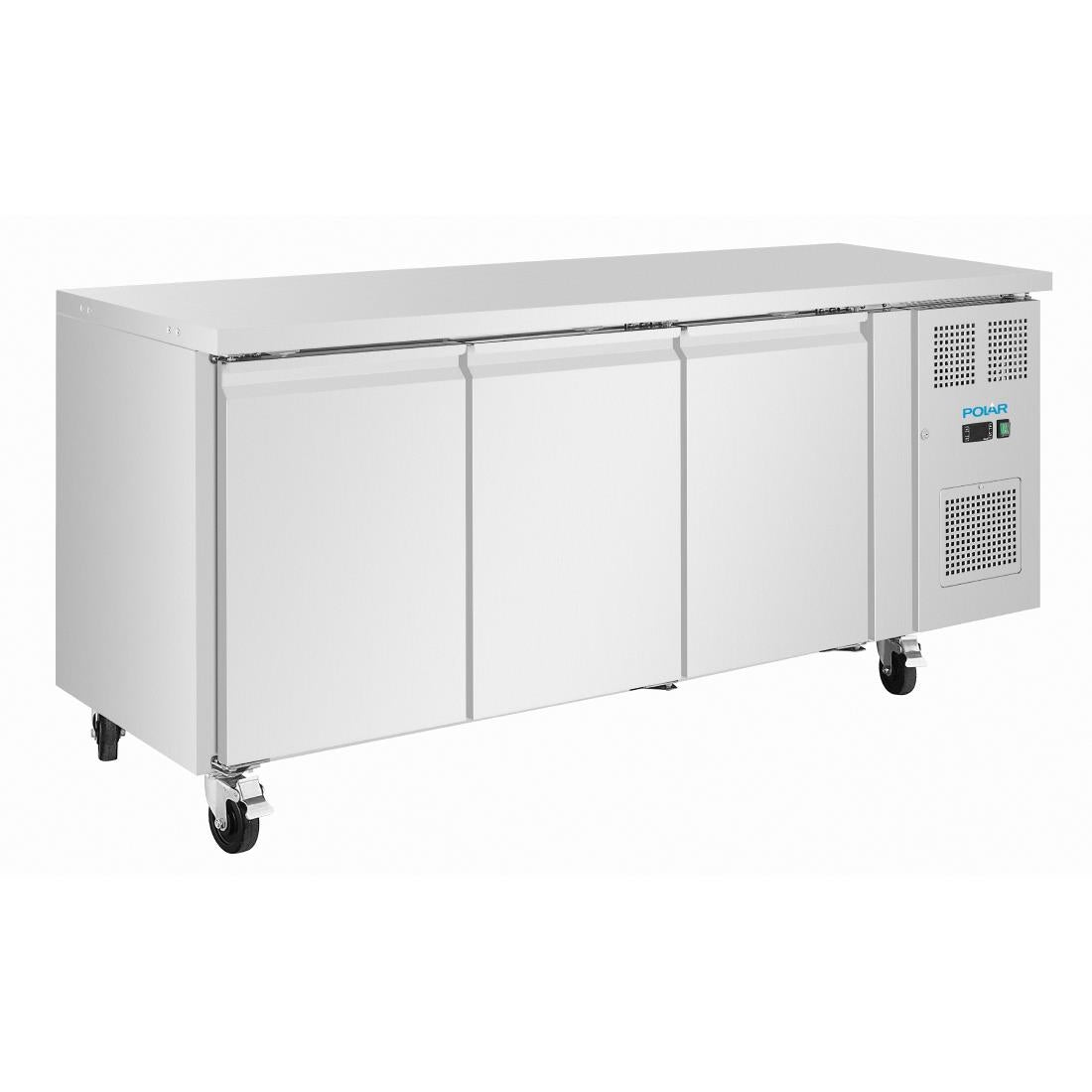UA106 Polar U-Series Drie-deurs smalle koelwerkbank 231Ltr